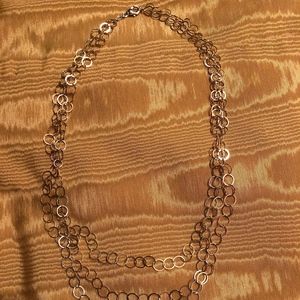 White and yellow gold plated necklace